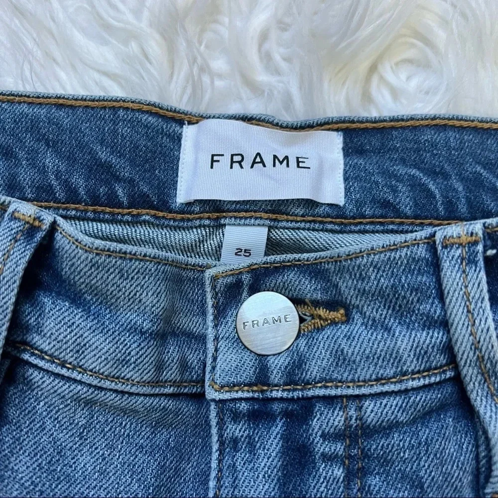 NWOT FRAME Le Sylvie Slender Straight Leg Jeans Alamitos Denim Casual Women’s 25